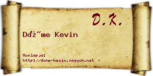 Döme Kevin névjegykártya